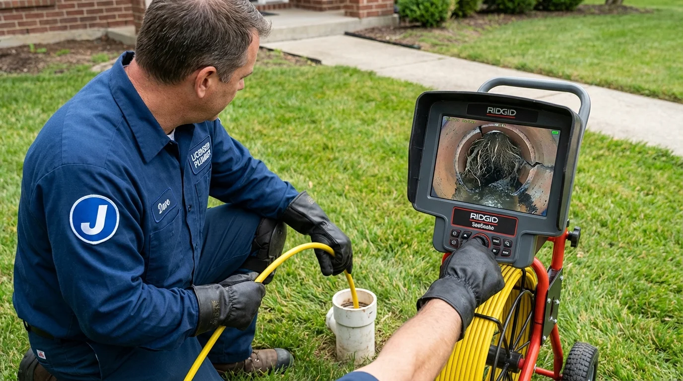 Sewer camera inspection being performed by Johns Plumbing LLC in Stanberry