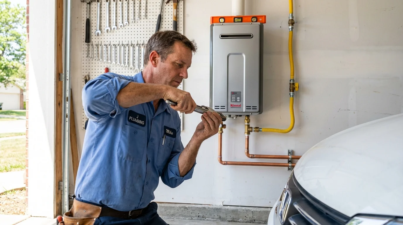 Tankless water heater installation by a Johns Plumbing LLC plumber in Stanberry